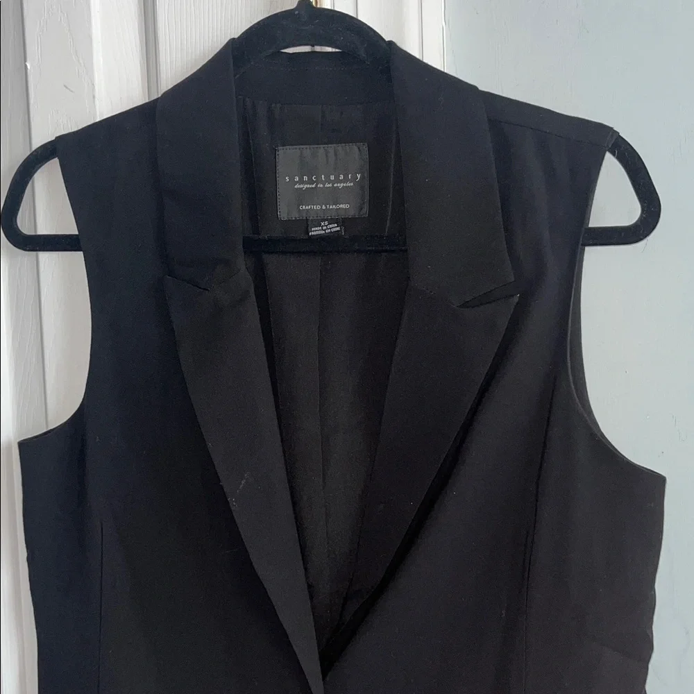 Sanctuary Women's Black Gilet Notched Collar Vest Size XS - Picture 3 of 7